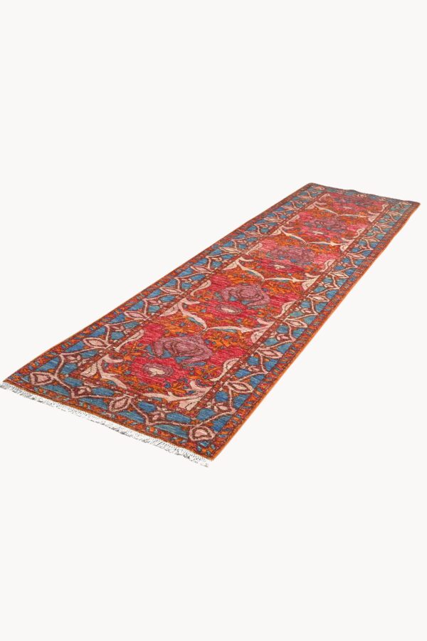 Afghan Chob Rang Arts and Crafts Art Nouveau Runner Rug 290cm x 79cm / 9ft 6in x 2ft 7in - Image 7