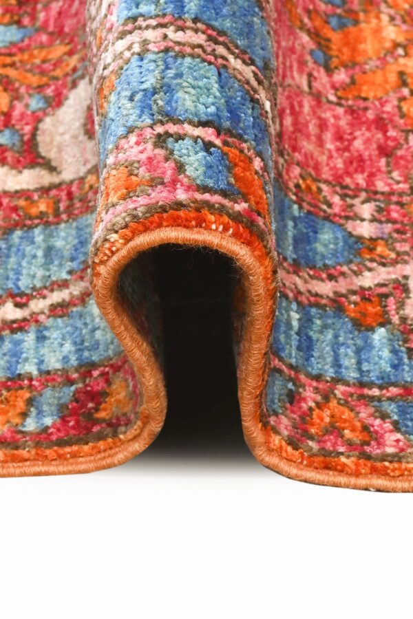 Afghan Chob Rang Arts and Crafts Art Nouveau Runner Rug 290cm x 79cm / 9ft 6in x 2ft 7in - Image 4