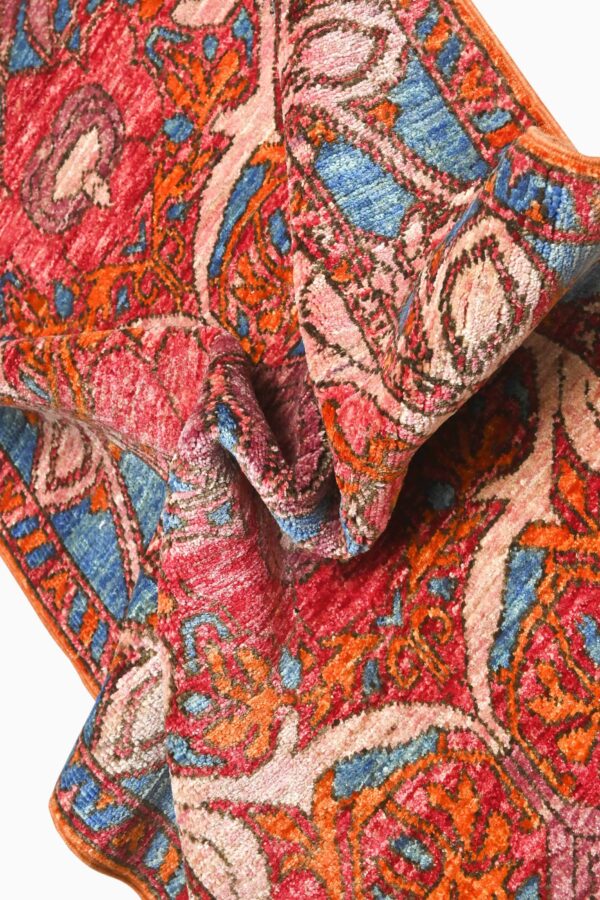 Afghan Chob Rang Arts and Crafts Art Nouveau Runner Rug 290cm x 79cm / 9ft 6in x 2ft 7in - Image 6