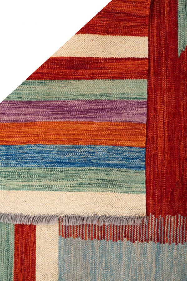 Maimana Modern Kilim  303cm x 200cm / 9'11'' x 6'7'' - Image 5