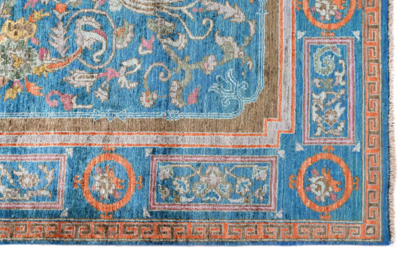 Handmade Wool Chob Rang Khotan Rug 289cm x 196cm / 9'6'' x 6'5'' - Image 4