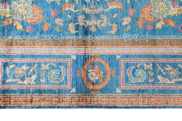 Handmade Wool Chob Rang Khotan Rug 289cm x 196cm / 9'6'' x 6'5'' - Image 5