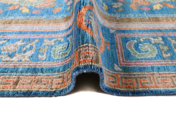 Handmade Wool Chob Rang Khotan Rug 289cm x 196cm / 9'6'' x 6'5'' - Image 6